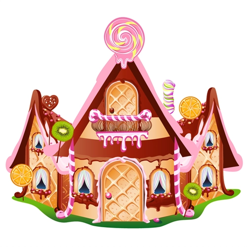 Candyland Theme Sweet Mansion Transparent Sticker